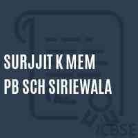 Surjjit K Mem Pb Sch Siriewala Secondary School Logo