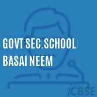 Govt Sec.School Basai Neem Logo