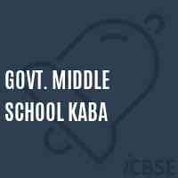 Govt. Middle School Kaba Logo