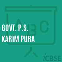 Govt. P.S. Karim Pura Primary School Logo