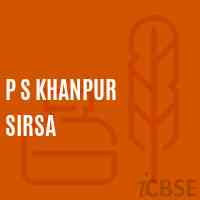 P S Khanpur Sirsa Primary School Logo