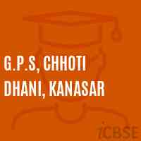 G.P.S, Chhoti Dhani, Kanasar Primary School Logo