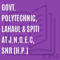 Govt. Polytechnic, Lahaul & Spiti At J.N.G.E.C, Snr (H.P.) College Logo