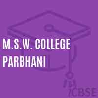 M.S.W. College Parbhani Logo