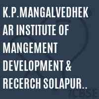 K.P.Mangalvedhekar Institute of Mangement Development & Recerch Solapur Dist-Solapur Logo
