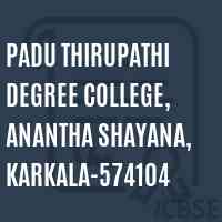 Padu Thirupathi Degree College, Anantha Shayana, Karkala-574104 Logo