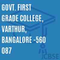 Govt. First Grade College, Varthur, Bangalore -560 087 Logo
