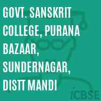 Govt. Sanskrit College, Purana Bazaar, Sundernagar, Distt Mandi Logo