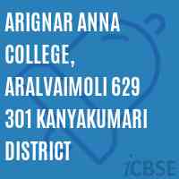 Arignar Anna College, Aralvaimoli 629 301 Kanyakumari District Logo
