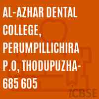 Al-Azhar Dental College, Perumpillichira P.O, Thodupuzha- 685 605 Logo