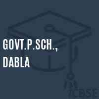 Govt.P.Sch., Dabla Primary School Logo