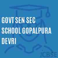 Govt Sen Sec School Gopalpura Devri Logo