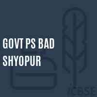 Govt Ps Bad Shyopur Primary School Logo