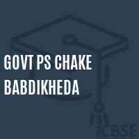 Govt Ps Chake Babdikheda Primary School Logo