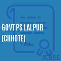 Govt Ps Lalpur (Chhote) Primary School Logo