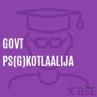 Govt Ps(G)Kotlaalija Primary School Logo