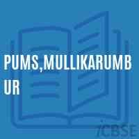 Pums,Mullikarumbur Middle School Logo