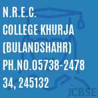 N.R.E.C. College Khurja (Bulandshahr) Ph.No.05738-247834, 245132 Logo
