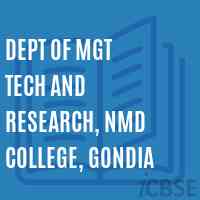 Dept of Mgt Tech and Research, Nmd College, Gondia Logo