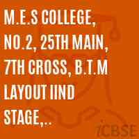 M.E.S College, No.2, 25th Main, 7th Cross, B.T.M Layout IInd Stage, Bangalore-79 Logo