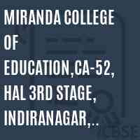 Miranda College of Education,CA-52, HAL 3rd Stage, Indiranagar, Bangalore -75 Logo