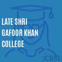 Late Shri Gafoor Khan College Logo