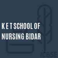 K E T School of Nursing Bidar Logo