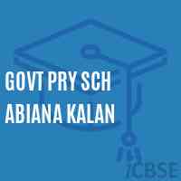 Govt Pry Sch Abiana Kalan Primary School Logo