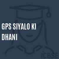 Gps Siyalo Ki Dhani Primary School Logo