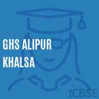 Ghs Alipur Khalsa Secondary School Logo