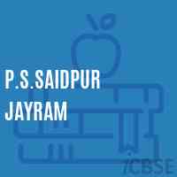 P.S.Saidpur Jayram Primary School Logo