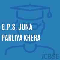 G.P.S. Juna Parliya Khera Primary School Logo