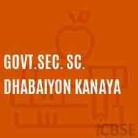 Govt.Sec. Sc. Dhabaiyon Kanaya Secondary School Logo