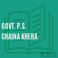 Govt. P.S. Chaina Khera Primary School Logo