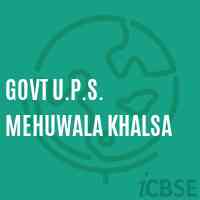 Govt U.P.S. Mehuwala Khalsa Middle School Logo