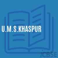 U.M.S.Khaspur Middle School Logo