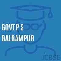 Govt P S Balrampur Primary School Logo