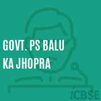 Govt. Ps Balu Ka Jhopra Primary School Logo