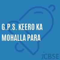 G.P.S. Keero Ka Mohalla Para School Logo