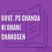 Govt. Ps Chanda Ki Dhani Chandsen Primary School Logo