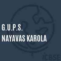 G.U.P.S. Nayavas Karola Middle School Logo