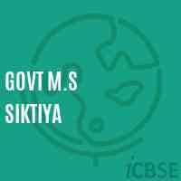 Govt M.S Siktiya Middle School Logo