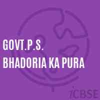 Govt.P.S. Bhadoria Ka Pura Primary School Logo