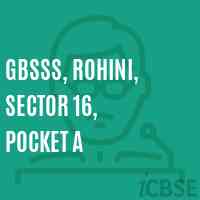 Gbsss, Rohini, Sector 16, Pocket A High School Logo