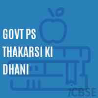 Govt Ps Thakarsi Ki Dhani Primary School Logo