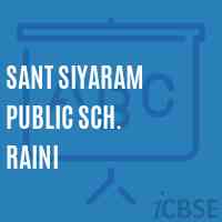 Sant Siyaram Public Sch. Raini Primary School Logo