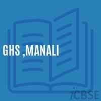 Ghs ,Manali Secondary School Logo