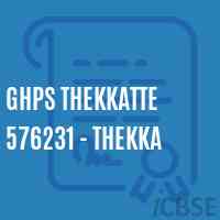 Ghps Thekkatte 576231 - Thekka Middle School Logo