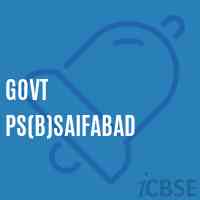 Govt Ps(B)Saifabad Primary School Logo