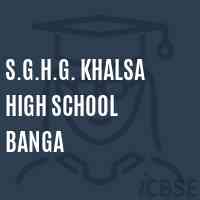 S.G.H.G. Khalsa High School Banga Logo